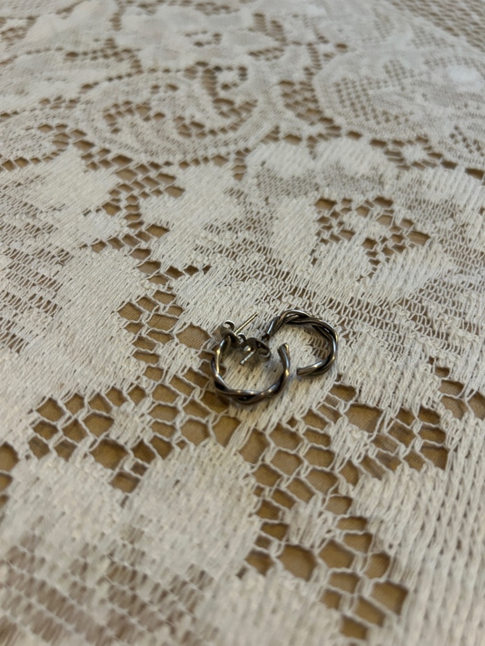 925 Sterling Twist Style Huggie Hoop Earrings, 5/8"